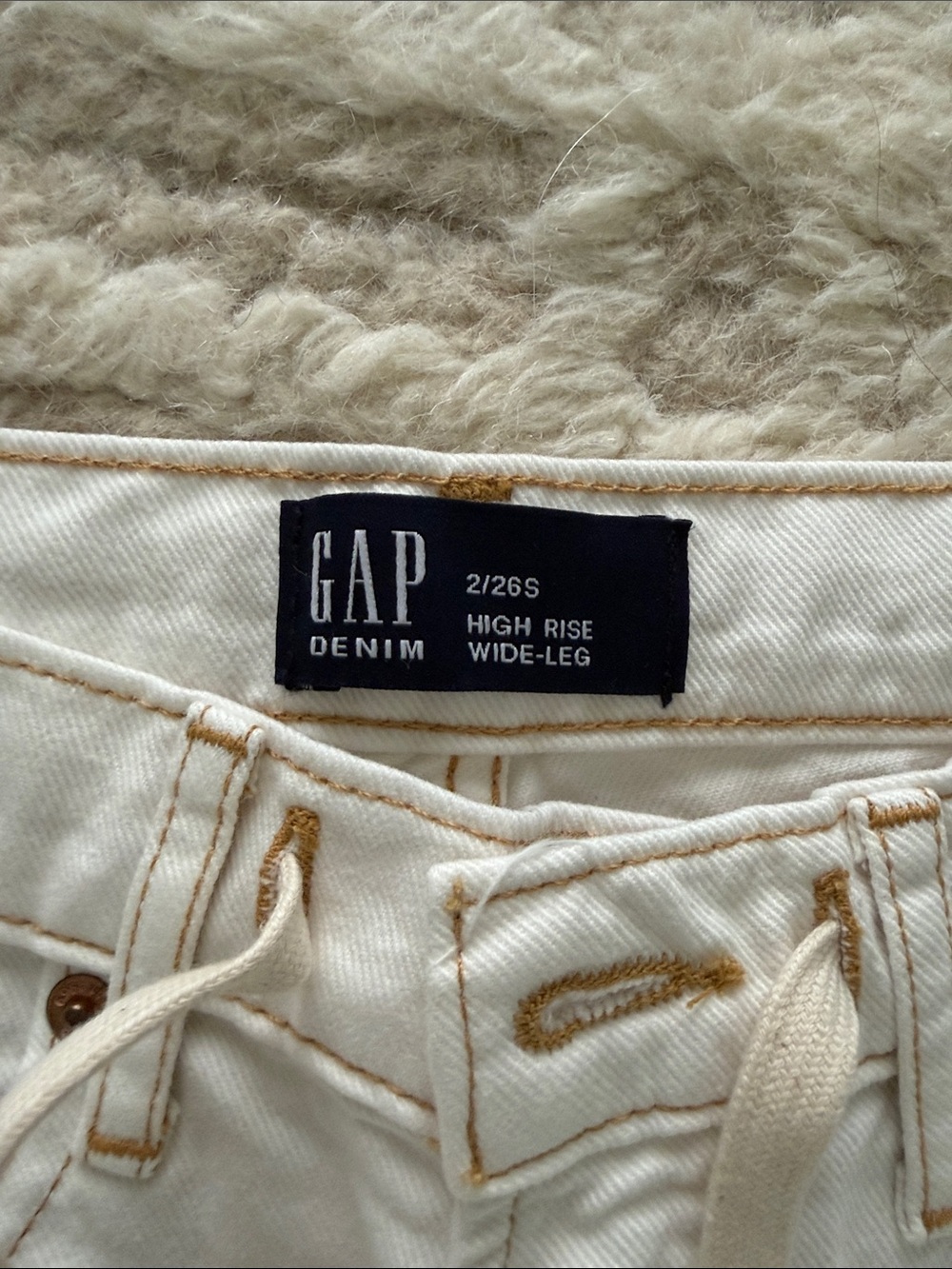 GAP High Rise Drawstring Wide-Leg Jeans - Picture 2 of 4